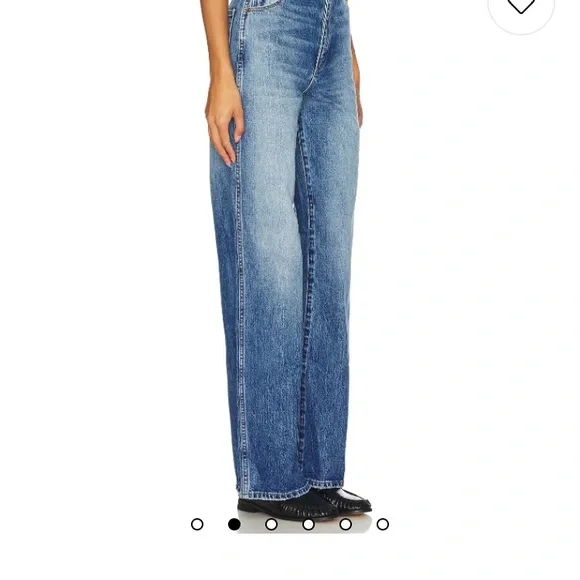 ROLLA'S Blue Wide Straight Leg Heidi Jeans - Picture 1 of 5